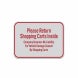 Please Return Shopping Carts Inside Aluminum Sign (Reflective)