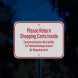 Please Return Shopping Carts Inside Aluminum Sign (Reflective)