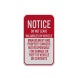 Property Owners Not Responsible Aluminum Sign (Reflective)
