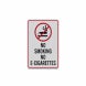 No Smoking No E-Cigarettes Aluminum Sign (Reflective)