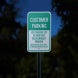 Customer Parking Aluminum Sign (Reflective)