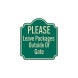 Leave Packages Outside Of Gate Aluminum Sign (EGR Reflective)