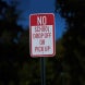 No School Drop Off Pick Up Aluminum Sign (HIP Reflective)