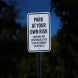 Company Not Responsible For Loss, Parking Aluminum Sign (Diamond Reflective)