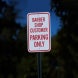 Barber Shop Customer Parking Aluminum Sign (Diamond Reflective)