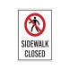 Sidewalk Closed Corflute Sign (Non Reflective)
