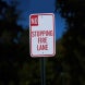 No Stopping Fire Lane Aluminum Sign (Diamond Reflective)