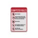 Dumpster Rules No Appliances Aluminum Sign (Diamond Reflective)