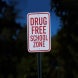 Drug Free School Zone Aluminum Sign (Diamond Reflective)