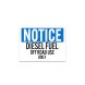 Diesel Fuel Notice Decal (Non Reflective)