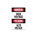 Bilingual High Voltage Warning Decal (Non Reflective)