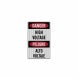Bilingual High Voltage Warning Aluminum Sign (HIP Reflective)