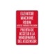 Bilingual Elevator Machine Room Access Through This Door Decal (Non Reflective)