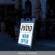 Patio Now Open Corflute Sign (Reflective)