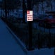 No Parking Any Time With Arrow Aluminum Sign (Diamond Reflective)