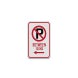No Parking Symbol Between Signs Aluminum Sign (Diamond Reflective)