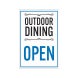 Outdoor Dining Open Corflute Sign (Reflective)