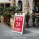 Open 24 Hours Corflute Sign (Non Reflective)