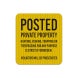 Yellow Posted Private Property Aluminum Sign (EGR Reflective)