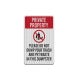 Private Property Please Do Not Dump Your Trash Aluminum Sign (HIP Reflective)