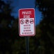 Private Road No Access Aluminum Sign (Diamond Reflective)