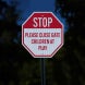 Please Close Gate Children At Play Aluminum Sign (HIP Reflective)