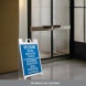 Bilingual Visitors Must Report To Office Corflute Sign (Non Reflective)