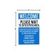 Sidewalk Welcome Please Wait To Enter Patio Area Corflute Sign (Reflective)