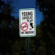No Smoking Young Lungs At Play Aluminum Sign (EGR Reflective)
