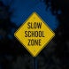Warning Slow School Zone Aluminum Sign (HIP Reflective)