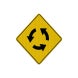 Warning Roundabout Symbol Aluminum Sign (EGR Reflective)