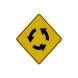 Warning Roundabout Symbol Aluminum Sign (HIP Reflective)