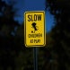Slow Kids At Play Aluminum Sign (EGR Reflective)