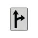 Right & Straight Thru Aluminum Sign (HIP Reflective)
