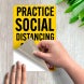 Practice Social Distancing While In Building Decal (Non Reflective)