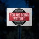 Video Surveillance Attention Aluminum Sign (Diamond Reflective)
