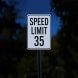 Speed Limit 35 Aluminum Sign (Diamond Reflective)