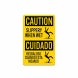 Bilingual OSHA Caution Slippery When Wet Decal (Non Reflective)