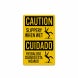 Bilingual OSHA Caution Slippery When Wet Decal (EGR Reflective)