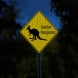 Caution Kangaroos Crossing Aluminum Sign (HIP Reflective)
