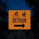 Bicycle Pedestrian Detour Aluminum Sign (HIP Reflective)