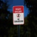 Private Driveway No Turn Around Symbol Aluminum Sign (HIP Reflective)