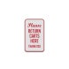 Please Return Carts Aluminum Sign (Diamond Reflective)