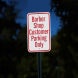 Barber Shop Customer Parking Only Aluminum Sign (Diamond Reflective)