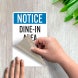 Dine In Area Closed Decal (Non Reflective)