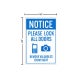 Please Lock All Doors Corflute Sign (Non Reflective)