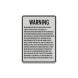 Washington Agritourism Liability Aluminum Sign (HIP Reflective)