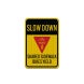 Slow Down Bike Aluminum Sign (EGR Reflective)