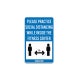 Practice Social Distancing While Inside Fitness Center Decal (Non Reflective)