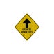 Overhead Power Lines With Arrow Aluminum Sign (HIP Reflective)